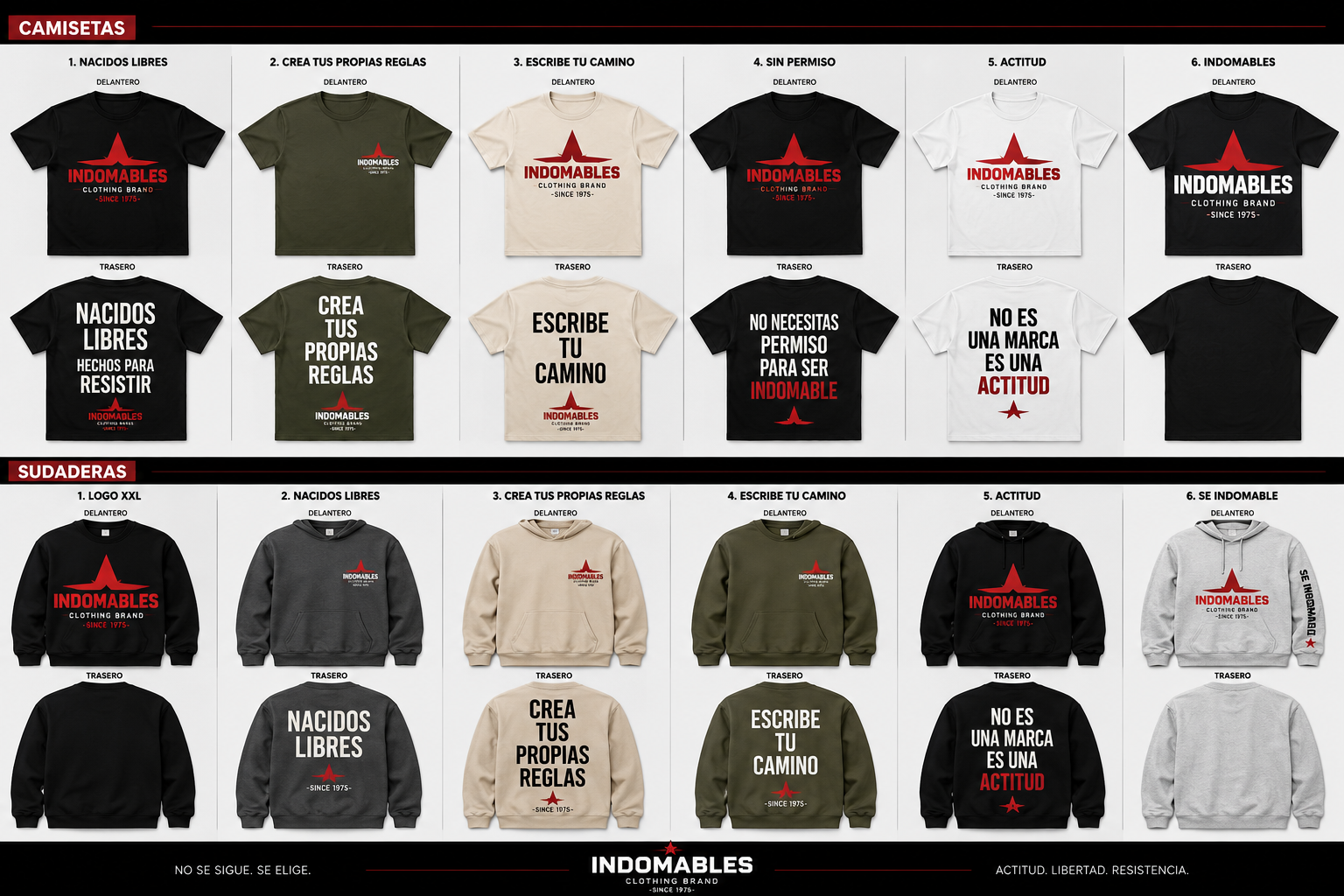 Conceptos de camisetas y sudaderas de la primera colección